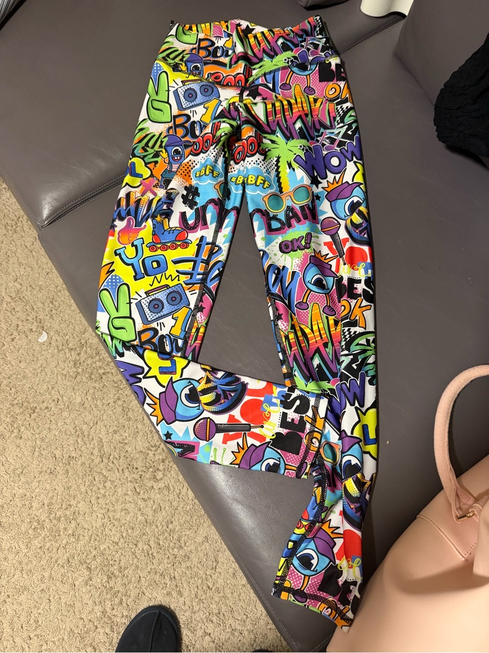 Vibrant Graphic Pop-Art Leggings - Multicolor